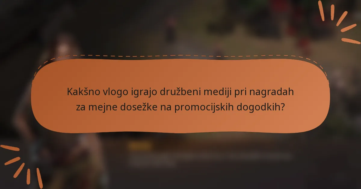 Kakšno vlogo igrajo družbeni mediji pri nagradah za mejne dosežke na promocijskih dogodkih?